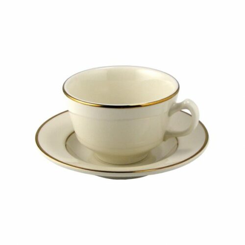 China Coffee Cup "Ivory with Gold Band" (Rack of 16)